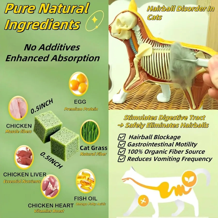 Cats Grass Treats 60g 2.12oz Catnip Toy Fish Oil Freeze Dried Chicken Cat Food Hairball Removal Kitten Chew Sck Cleaning Teeth