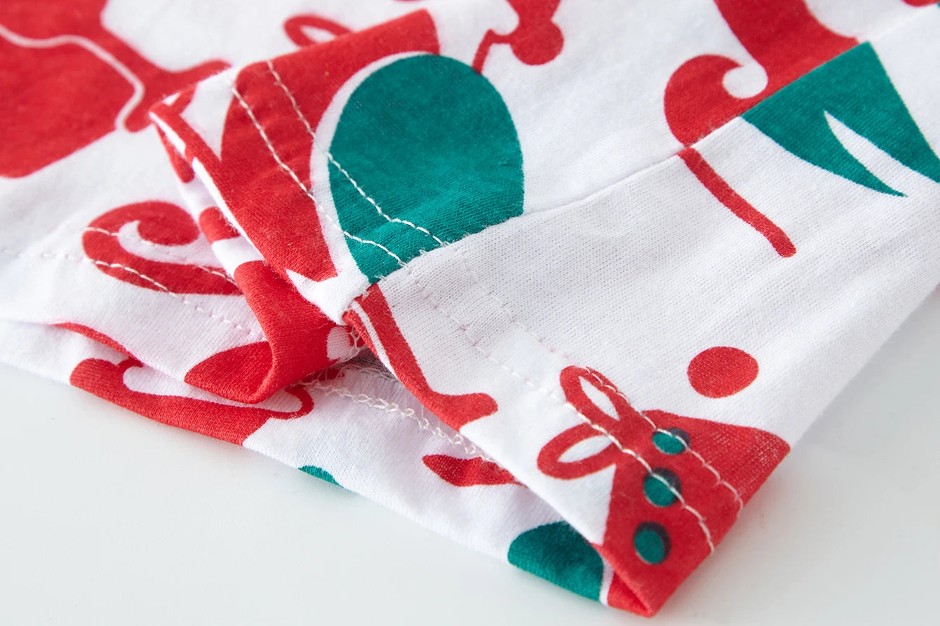 Christmas Pajamas 100% Cotton Long Sleeve sleepwear 1-8 Year Old Boys and Girls Cartoon Christmas Pattern Full Print Pajama Set