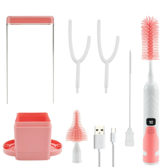 Multifunctional Electric Cup Brush Kitchen Glass Bottle Cleaning Brush Adjustable Level Rechargeable Tea Cup Baby Bottle Cleaner