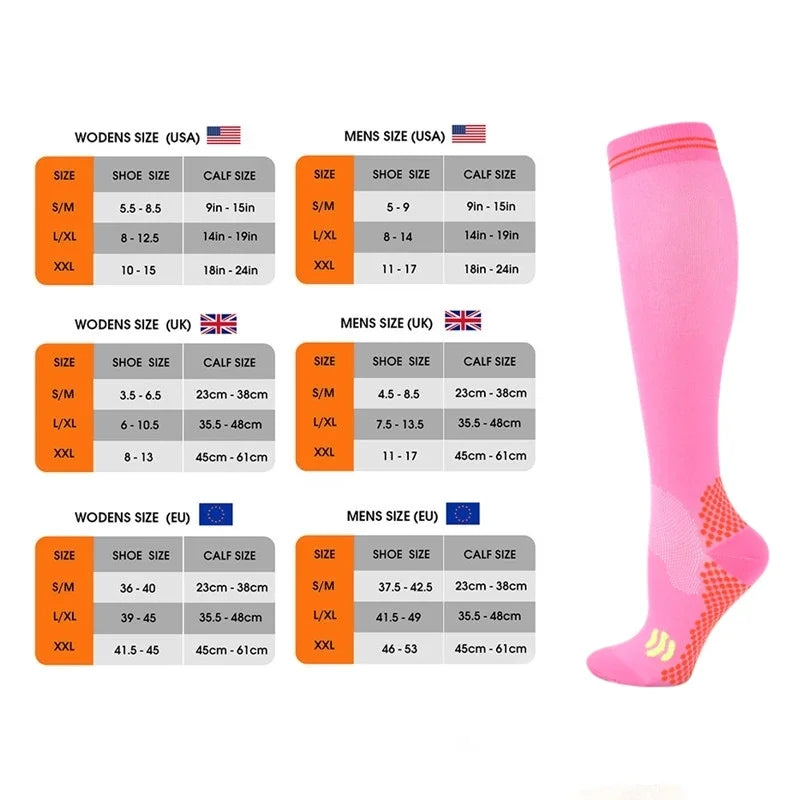 1/3 Pairs Dropship Compression Socks Varicose Veins 20-30 Mmhg Men Women Socks For Running Cycling,Football Soccer Stockings
