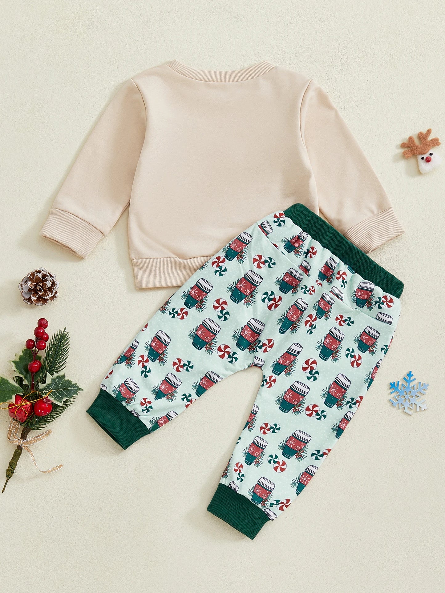 Toddler Boy Christmas Outfit Reindeer Print Hoodie and Jogger Pants Set for Baby Boys Winter Clothes 2 Piece Set
