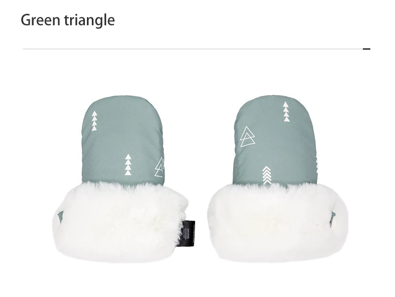 Stroller Gloves 1 Pair Winter Windproof Warm Cute Bear Brown Style Universal Prams Gloves Waterproof Baby Stroller Accessories