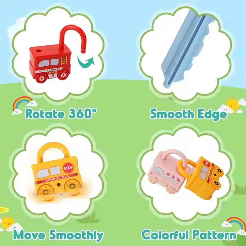 Montessori Lock and Key Train Set, Educational Toys for Toddlers 1-3, Baby Learning Train with Keys Matching Game