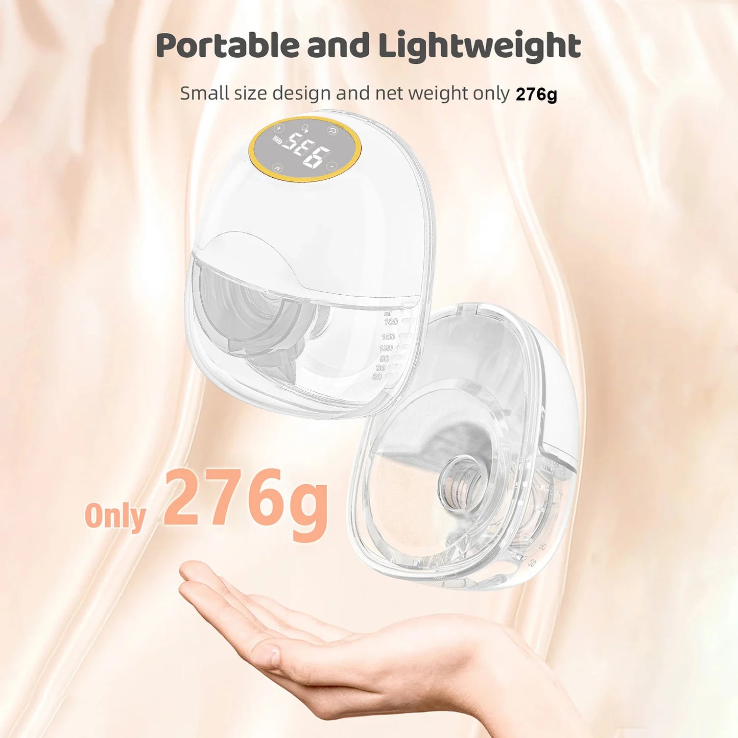 Portable Wearable Breast Pump Hands Free Electric Breast Pump with LED Screen for Breastfeeding 3 Modes 9Suction Level Low Noise