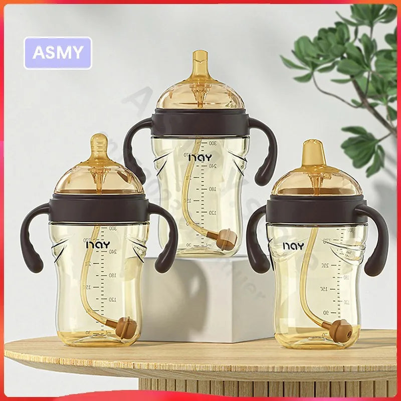 Newborn baby bottle/wide mouth break bottle/nano nipple/drinking nipple/duck nipple/learning drinking cup/big baby bottle