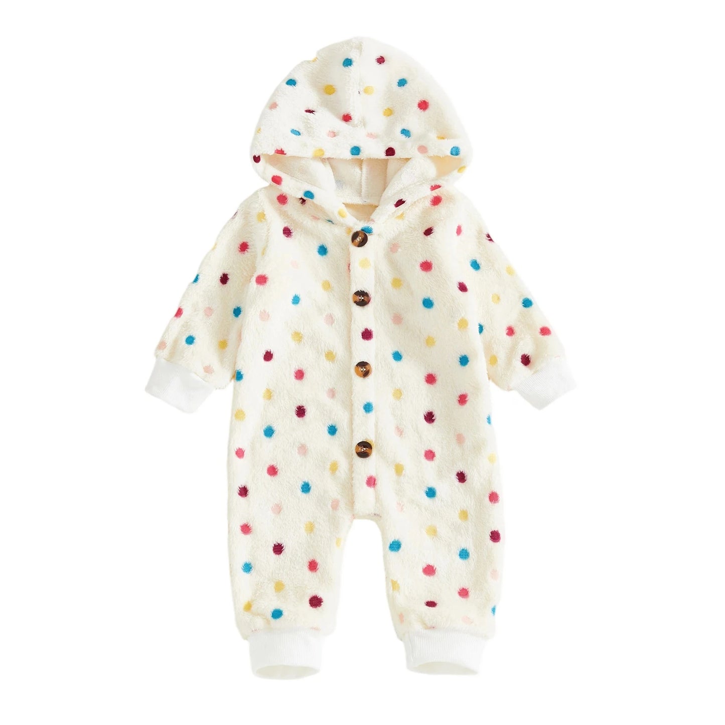 Adorable Baby Hooded Romper with Fun Animal Print Cozy Fleece Jumpsuit for Boys and Girls Long Sleeve Winter Outfit