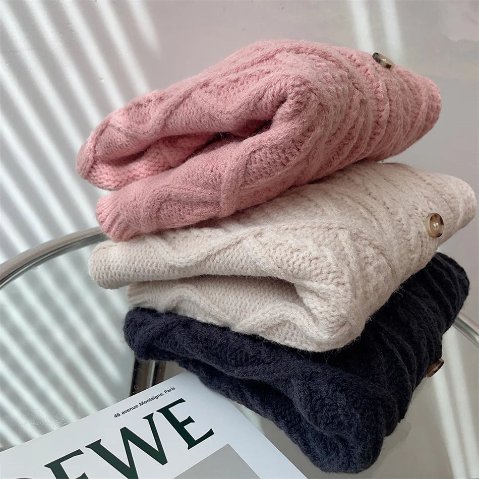 Kid Knitting Sweater Child Autumn Winter Solid Casual Cardigan Knitted Coat Baby Girls Long Sleeves Knitwear Top Twisted Clothes