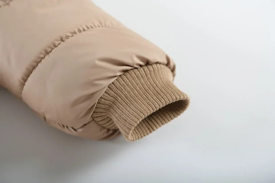 2025 Hooded Windproof coat Winter Girls Outwear Children Thick Cotton Coat Kids Girls Warm Pearls Jacket Plush Collar Outdorr