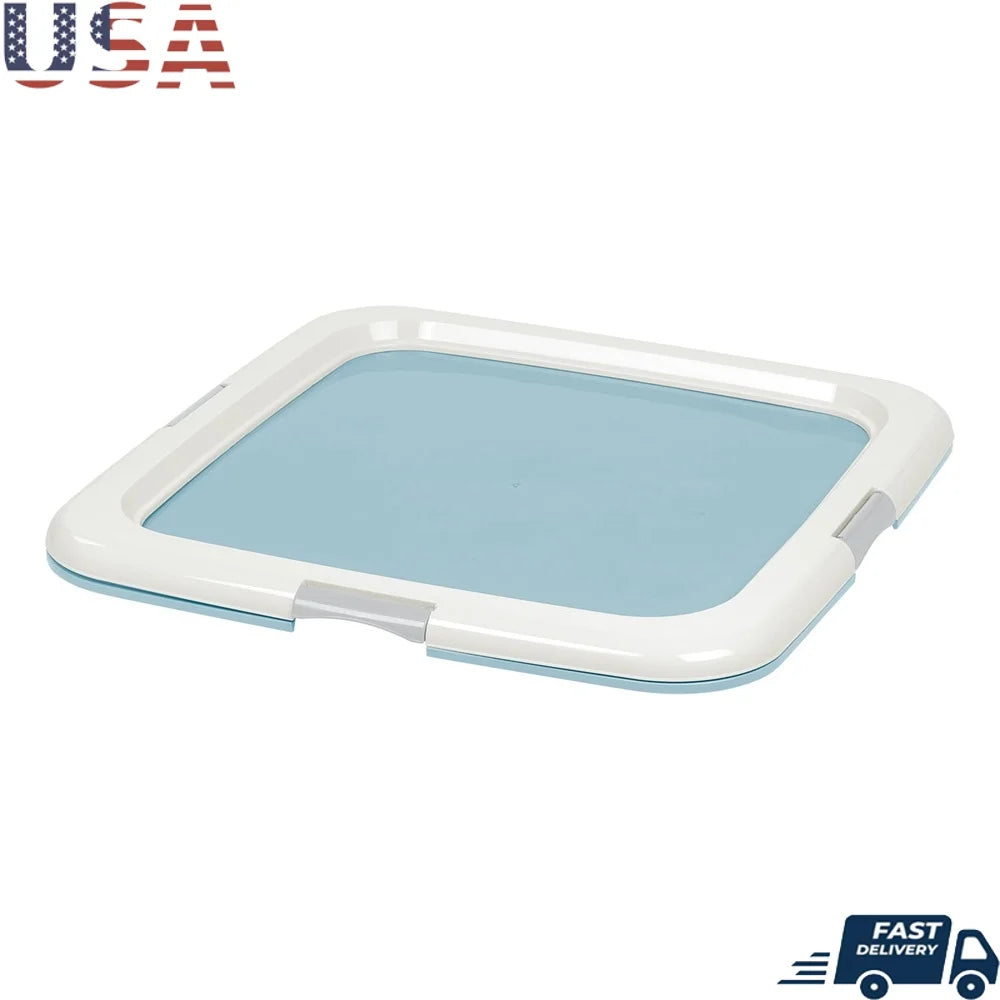 Dog Potty Training Pad Holder Non-Skid Tray Easy Clean High Polish Finish Secure Latches Protect Floors All Sizes