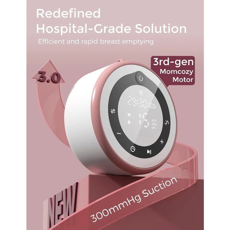 Breast Pump V1 Pro Hospital-Grade, Hands-Free & Portable Wearable Pump, Upgraded Electric Pump with 3 Fine-Tuned Rhythms