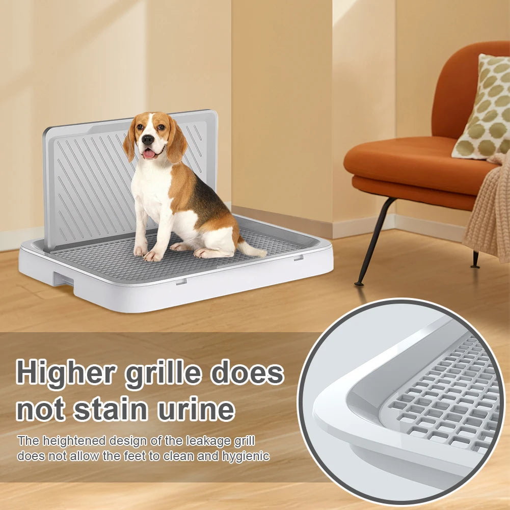 Dog Potty Tray with Pee Wall Portable Dog Potty Anti-Splash Training Pee Pad Holder Dog Potty Trainer for Small and Medium Dogs