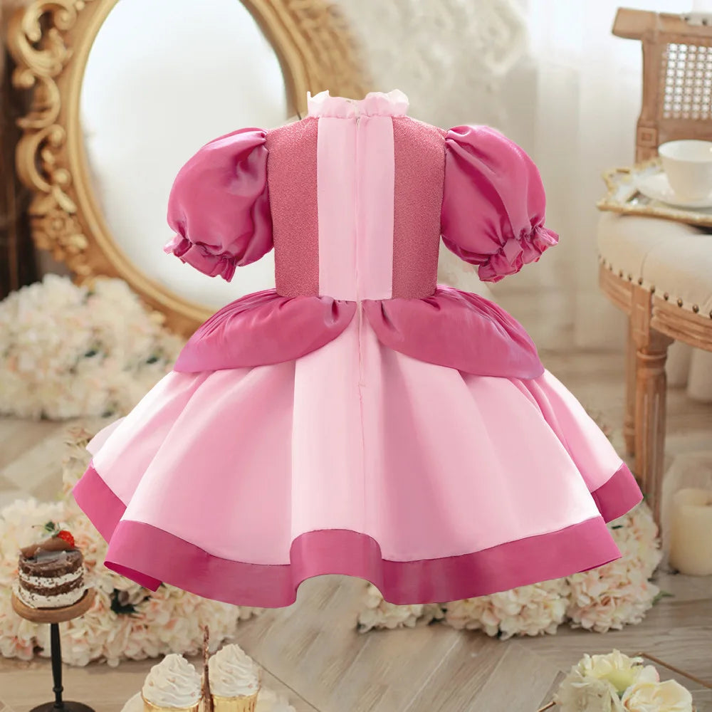 Princess Dress for Baby Girl Children Performance Clothing Baby Birthday Party Puffy Dress With Headband Christmas Costume 6M-3Y