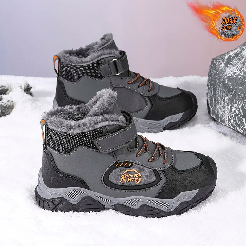 Children's Thick soled Mountaineering Shoes Thick soled Boys' Velvet Warm Thick soled Comfortable Autumn/Winter New Short Boots