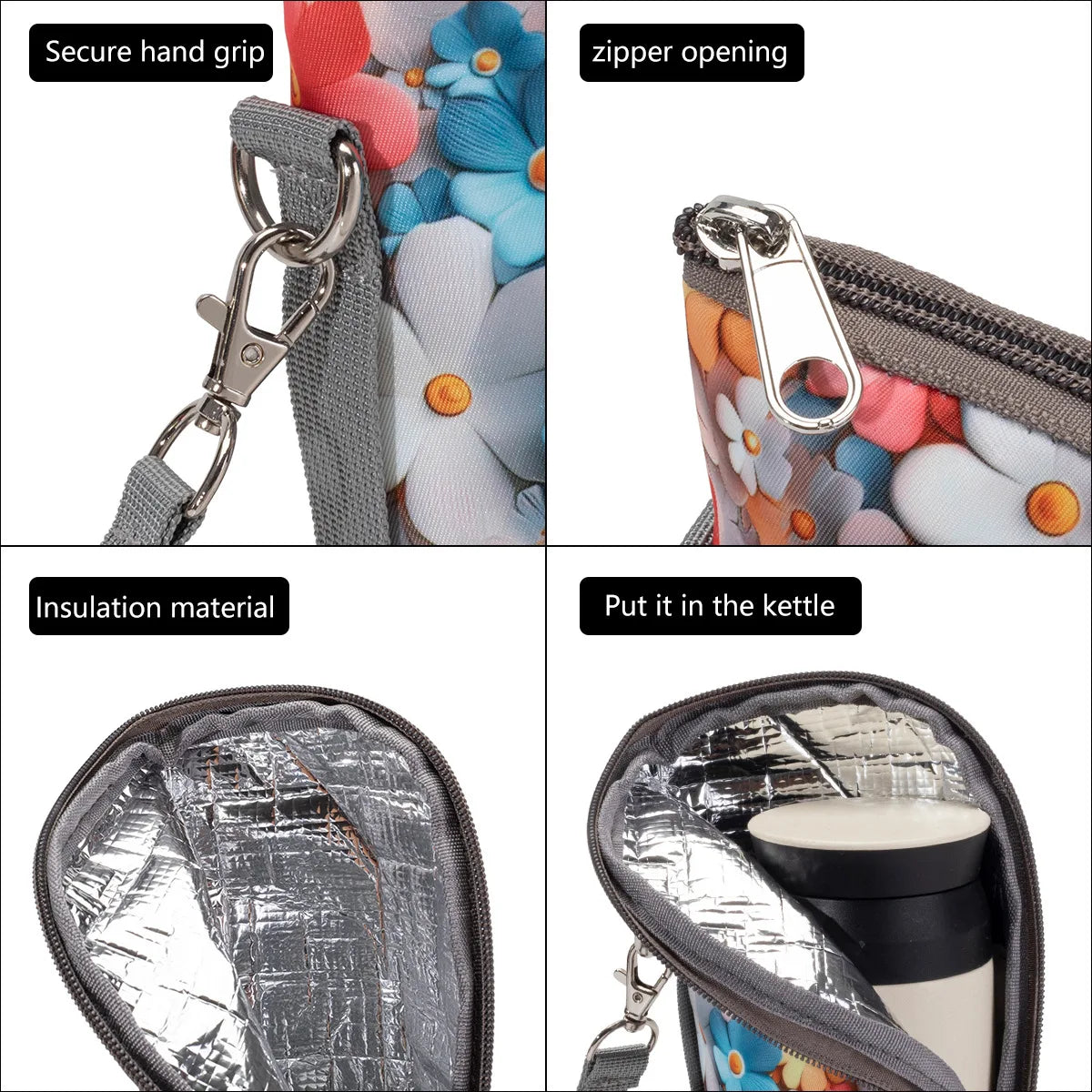 New Baby Bottle Bag Bottle Warmer Baby Feeding 3D Pattern Aluminum Mold Insulation Stroller Hanging Bag For Storage Cups Drinks