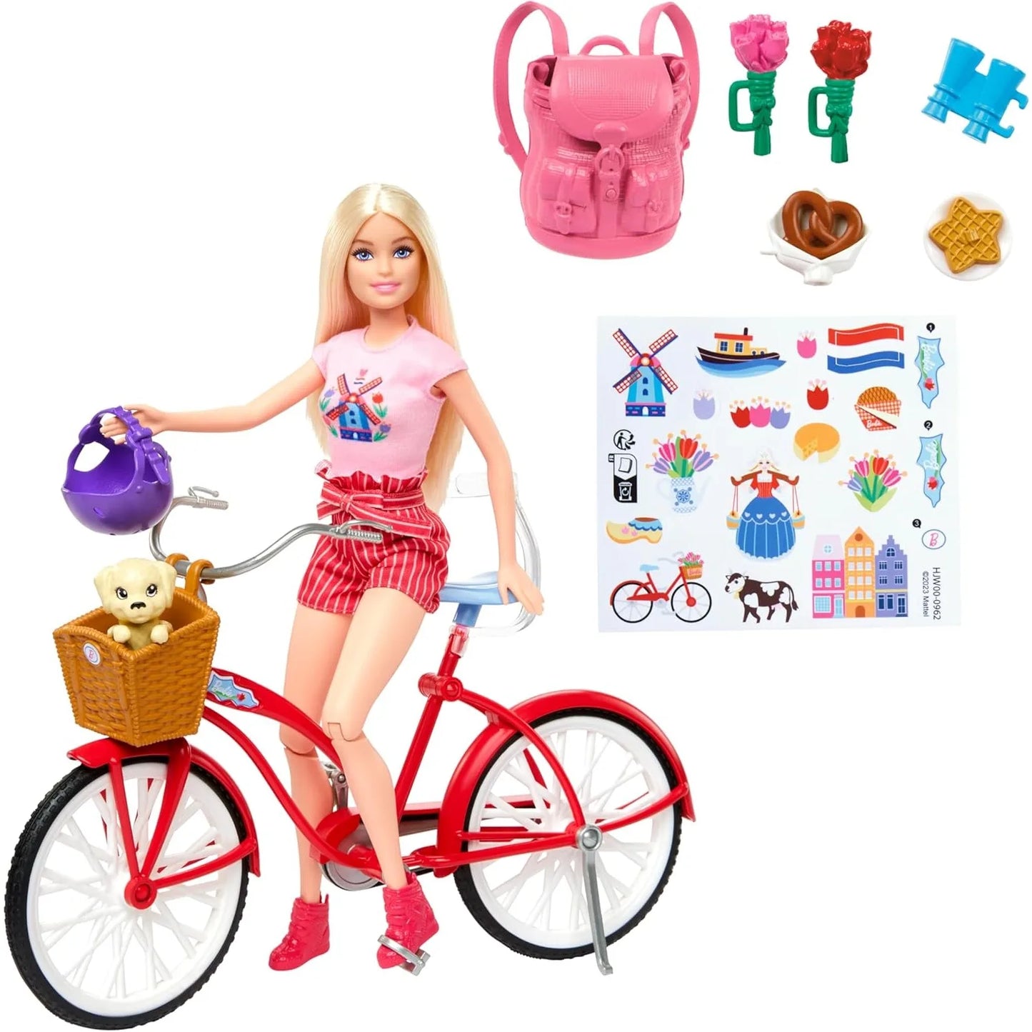 Original Mattel Barbie Doll Bike Playset Bicycle Dolls for Girls Genuine Brand Christmas Birthday Gift Barbie Toys for Children
