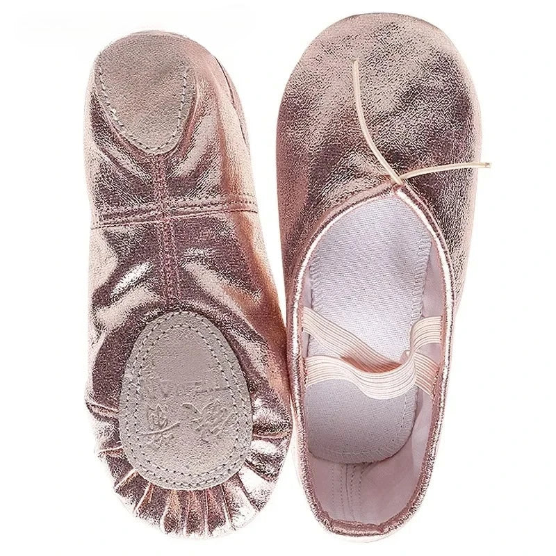 For Girl Ballet Shoes PU Leather Ballet Dance Slippers Split Sole Kids Adult Women Ballerina Yoga Practice Shoes Tutu Dance Shoe