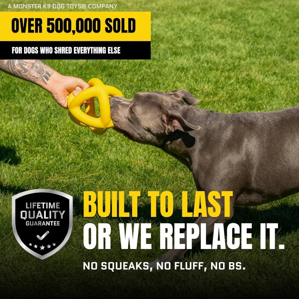 Indestructible Giant XL Dog Ball - Lifetime Replacement - Durable Toy for Aggressive Chewers - Safe, Non-Toxic Natural Rubber -