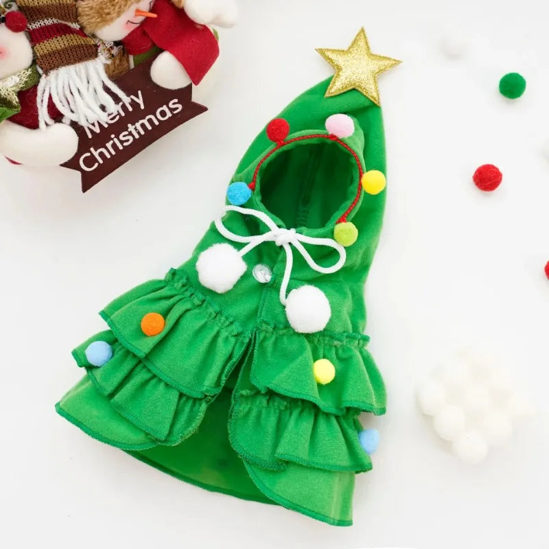Dog Cloak Pet Cape and Shawl Christmas Dog Christmas Puppy Cosplay Santa Tree Costume Happy Festival Puppy Cat Coat Supplies