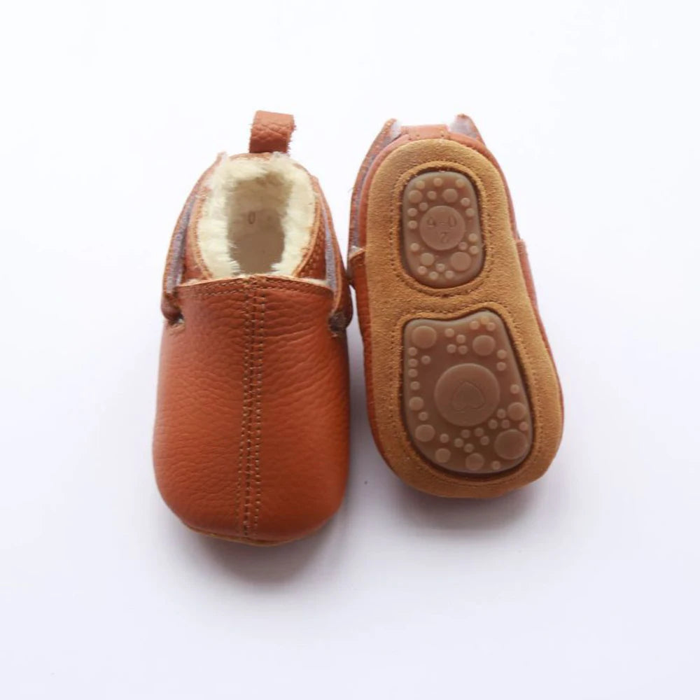 Baby Shoes Toddler Girls Boys Casual Leather Shoes Winter Furry Boot Newborn Infant Barefoot Shoes Sapatato Loafers Items Stuff