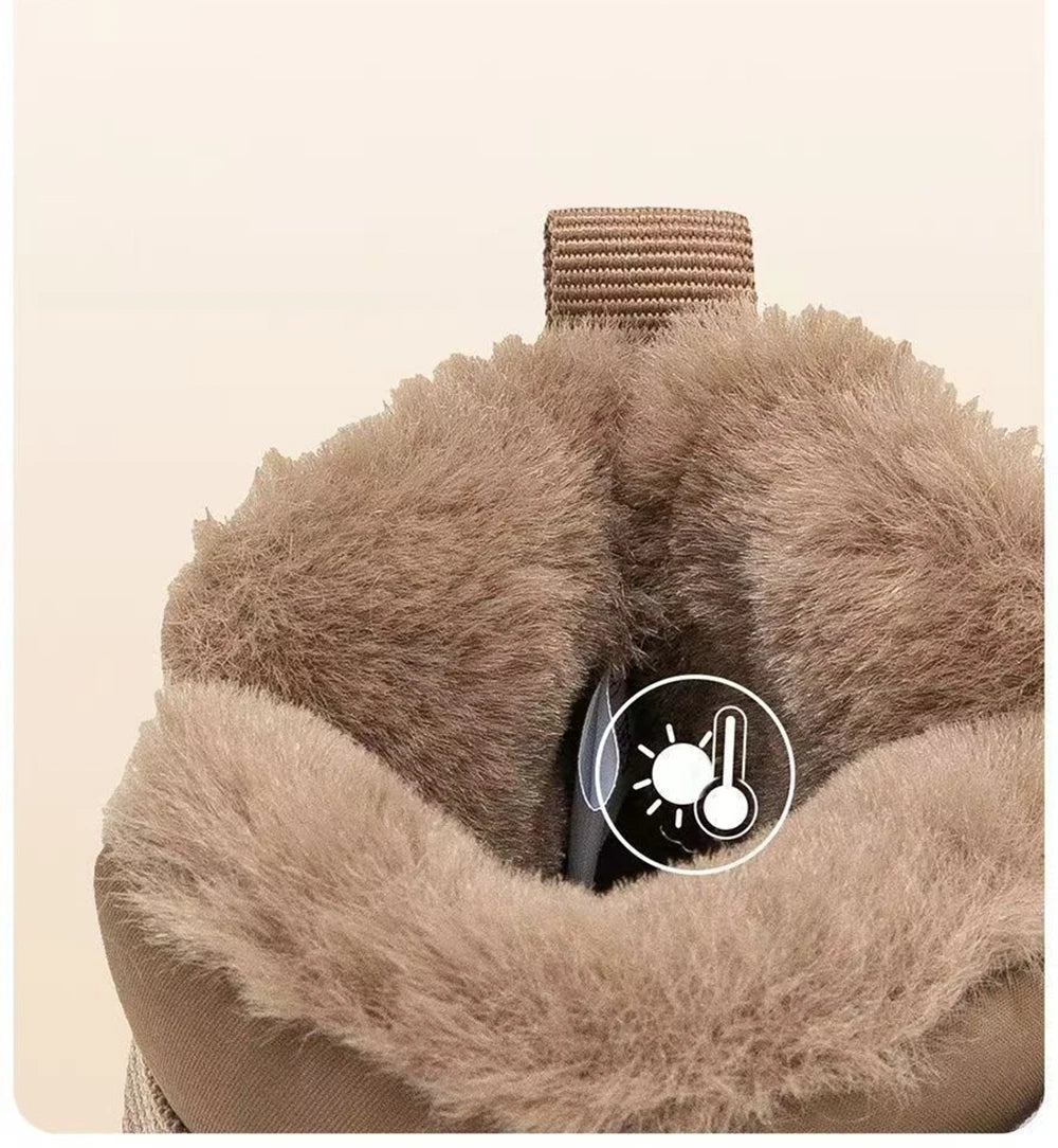 Winter Snow Boots For Children PU Leather Thick Warm Plush Boots For Boys Girls Soft Warm Cotton Shoes For Teenager Kids