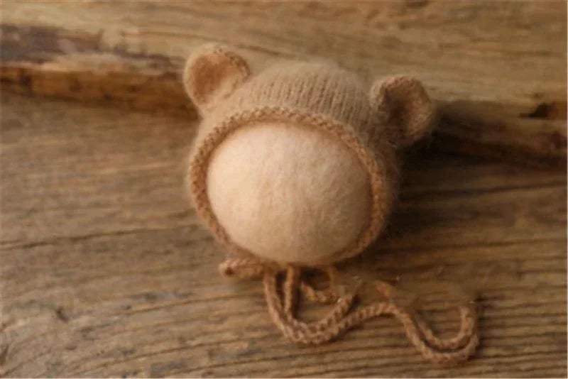 Baby Swaddling  Blanket Newborn Photography Receiving Stretchable Wool Wrap Handmade Hat Photo Shooting Accessories