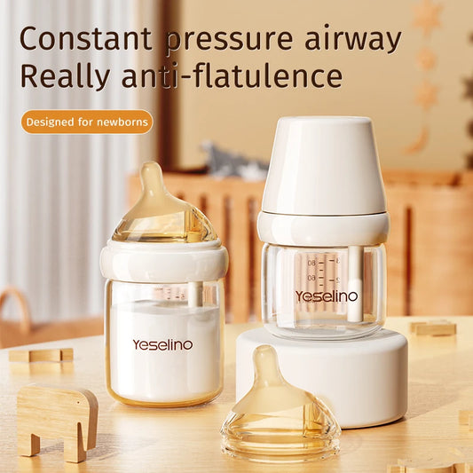 Newborn Baby Items Feeding Bottle 0-6 Months Anti Bloating Anti Spitting Choking Bebe Glass Baby Bottles 160ml Silicone Nipple