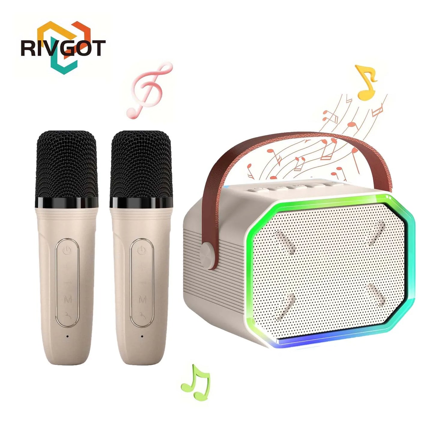 Mini Karaoke Machine for Kids Portable Karaoke Machine Bluetooth Wireless Microphones LDE Light Toys Gifts for Girls Boys