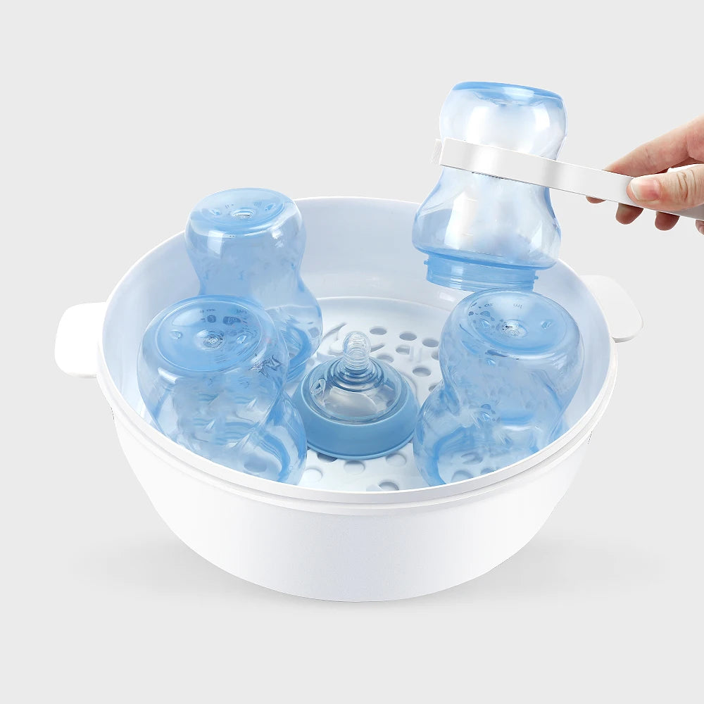 Microwave Bottle Sterilizer Steam Sterilizer Fits 6 Baby Bottles for Baby Bottles Pacifiers Cups Disinfect in 2-6 Minutes