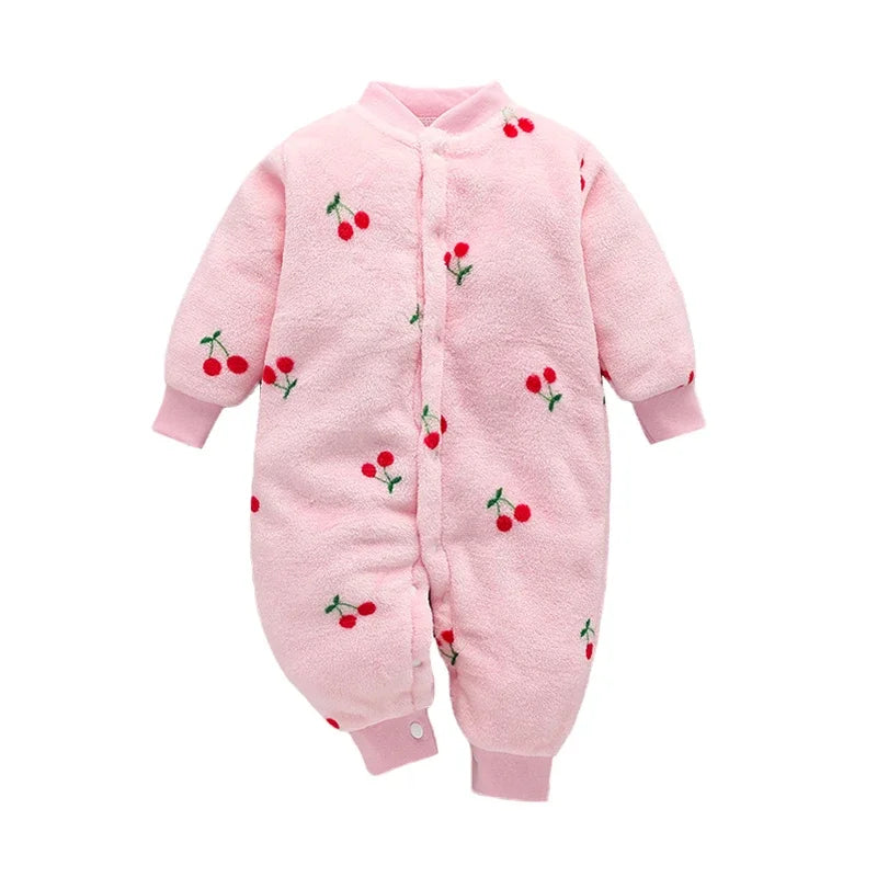 Newborn Baby Spring/Winter Romper - Soft Flannel Infant Jacket Jumpsuit for Girls/Boys | 0-18 Months Baby Clothes
