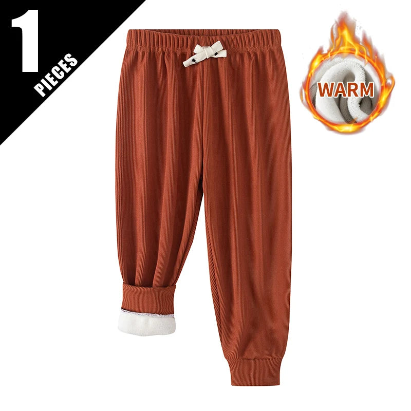 Autumn And Winter Children's 7-color Casual Sports Sweatpants Versatile For Boys And Girls With Thick Fleece And Haren Pants