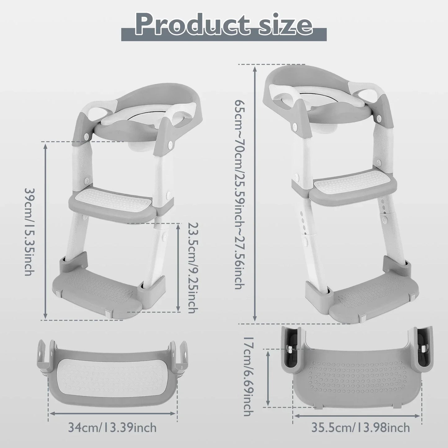 Child Toilet Seats Stairway Foldable Kids Potty Training Seat Step Stool Baby Potty Baby Pot Toilet Bathroom with Nonslip Pad