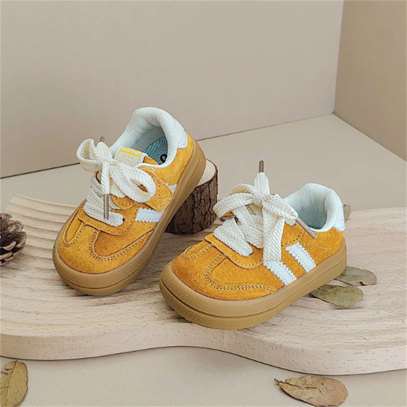 New Spring Autumn Baby Shoes Leather Toddler Kids Sneakers Outdoor Boys Tennis Soft Sole Fashion little Girls Sneakers EU16-25