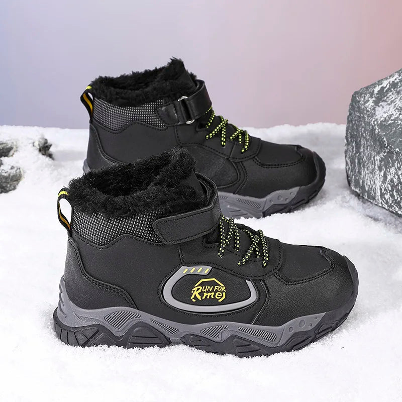 Children's Thick soled Mountaineering Shoes Thick soled Boys' Velvet Warm Thick soled Comfortable Autumn/Winter New Short Boots