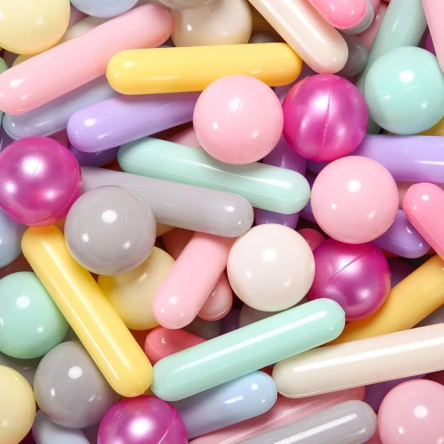 Ball Pit Balls and Strips for Ball Pits 50pcs Cute Plastic Star Toy Balls for Baby Toddler 1-3 Birthday Bounce House Play Tent