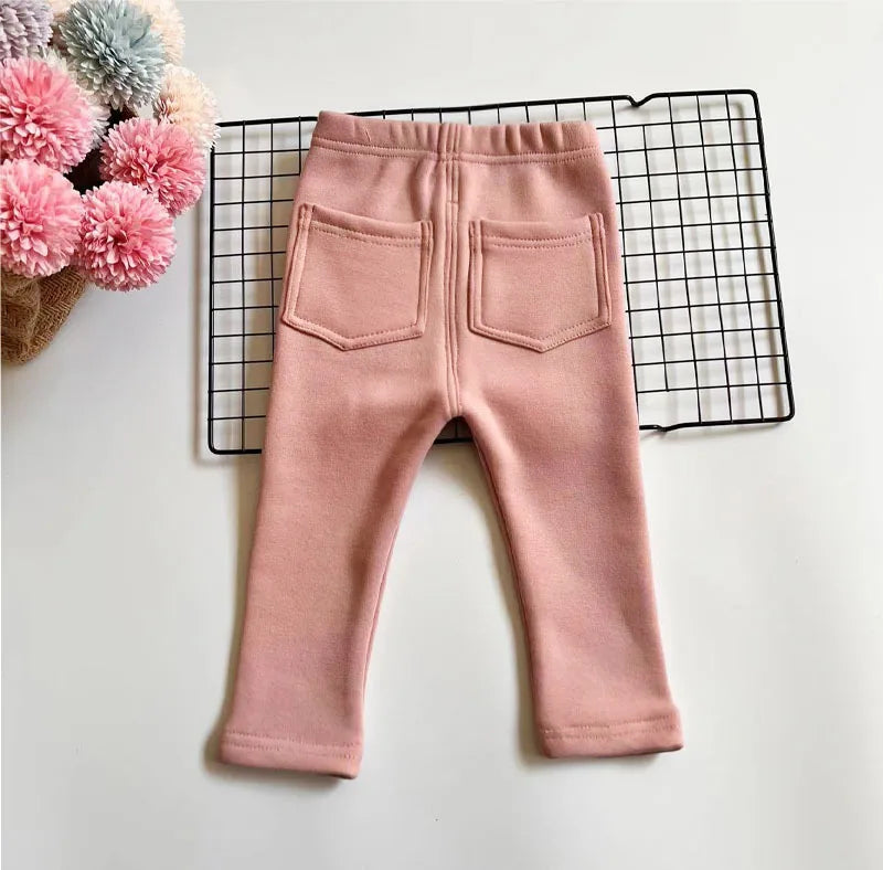 Winter Baby Boys Imitation Denim 2-6Y Children Thin Loose Trousers Boys Stretch Warm Pants Autumn Fashion Kids Fleece Jeans