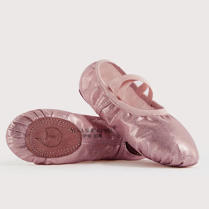 For Girl Ballet Shoes PU Leather Ballet Dance Slippers Split Sole Kids Adult Women Ballerina Yoga Practice Shoes Tutu Dance Shoe