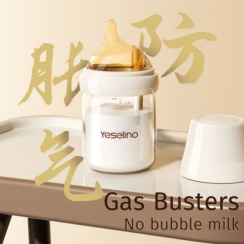 Newborn Baby Items Feeding Bottle 0-6 Months Anti Bloating Anti Spitting Choking Bebe Glass Baby Bottles 160ml Silicone Nipple