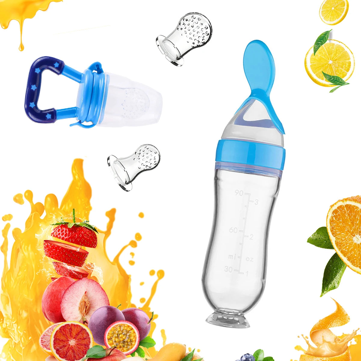 4PCS Baby Spoon Bottle Feeder Dropper Silicone Spoons for Feeding Medicine Kids Toddler Cutlery Utensils Children Accessories