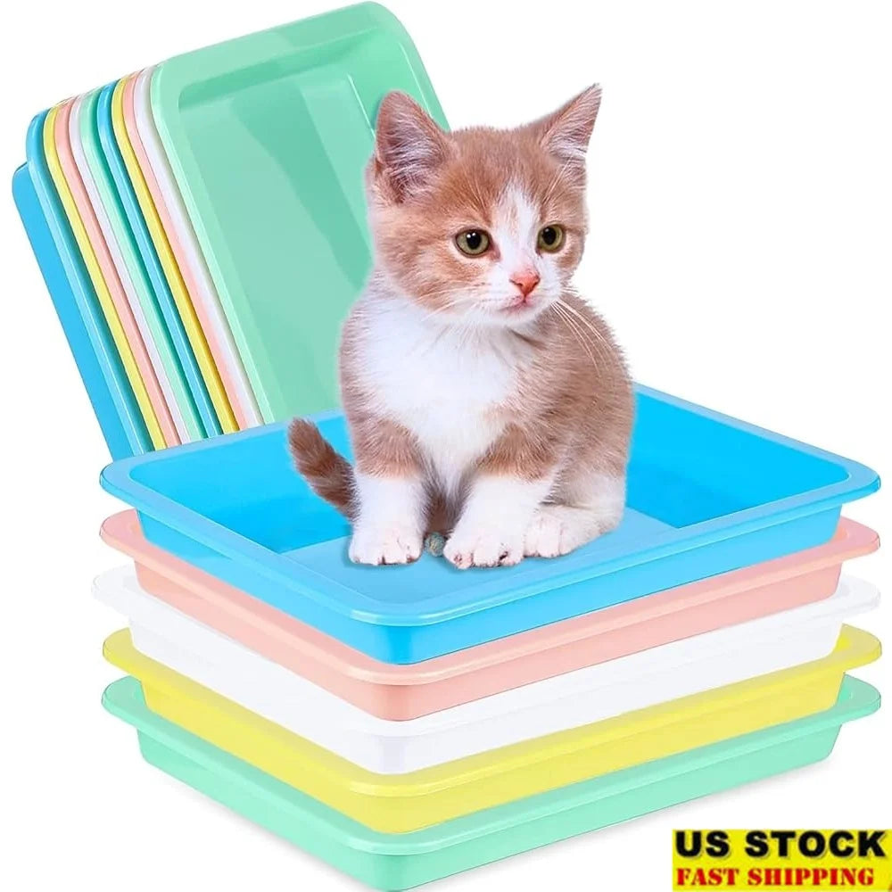 10 Pcs Portable Small Litter Box Kittens Waterproof Durable Nonstick Easy Clean Cat Litter Pan Multi Usage Ideal Training