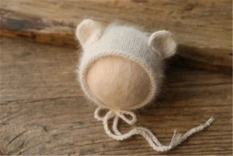 Baby Swaddling  Blanket Newborn Photography Receiving Stretchable Wool Wrap Handmade Hat Photo Shooting Accessories