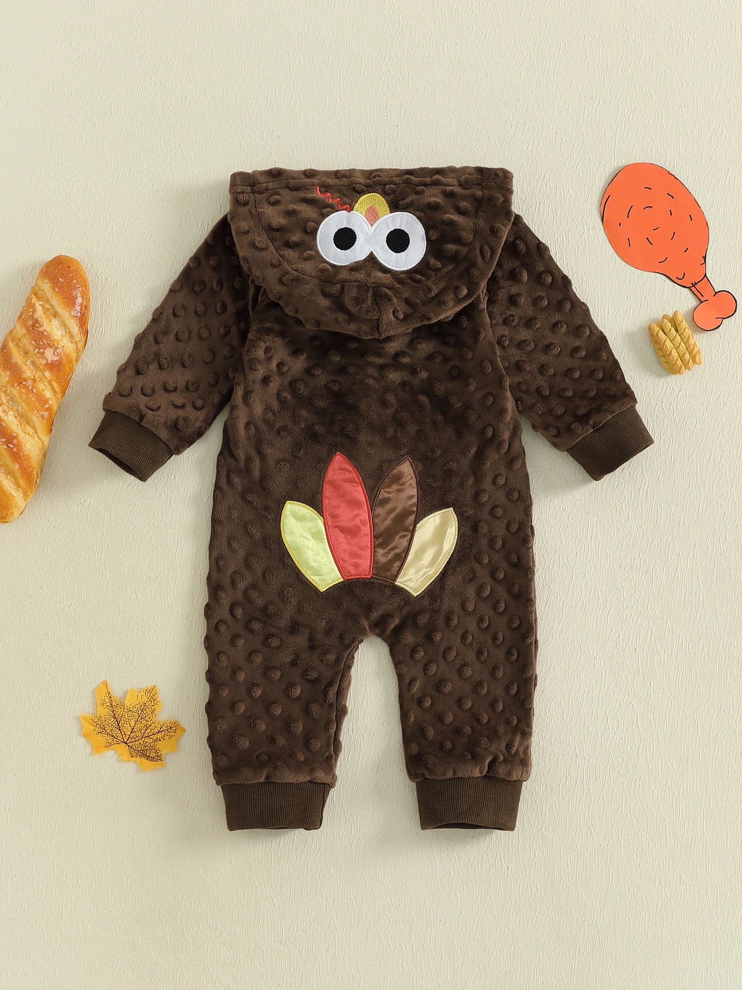 Adorable Infant Duck Costume Cozy Hooded Romper Footless Toddler  Soft Jumpsuit with Zipper Closure