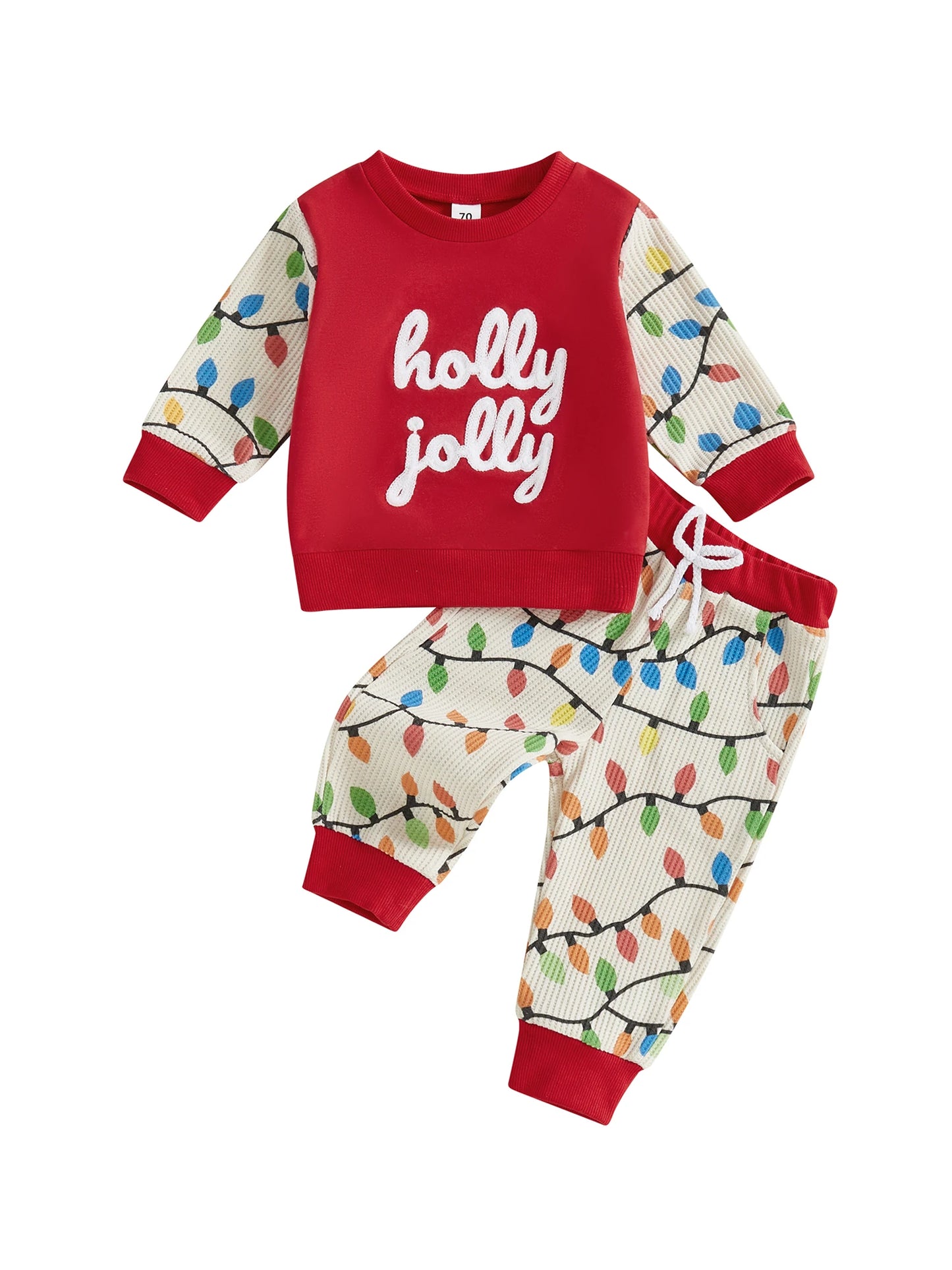 Baby Boy Winter Holiday Outfits Letter Embroidery Sweater Snowflake Print Pants 2 Piece Set for Christmas