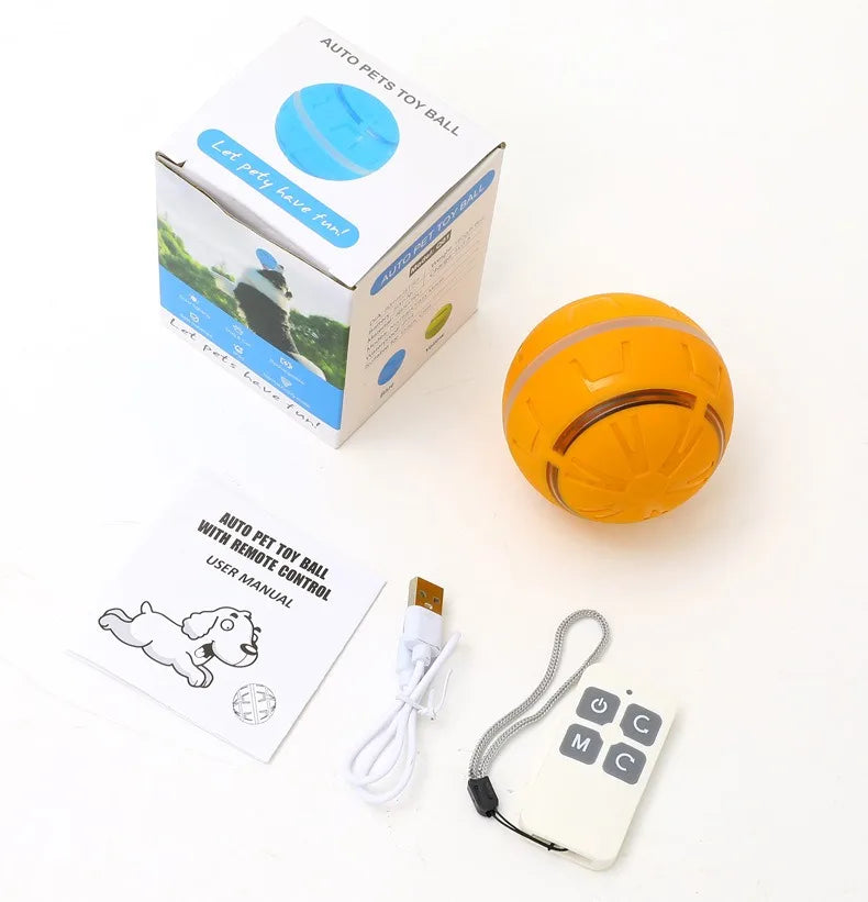 New Pet Electric Toy Ball Teasing Dog Flash Remote Control Intelligent USB Rechargeable Dog Toys Bite-resistant Pet Supplies
