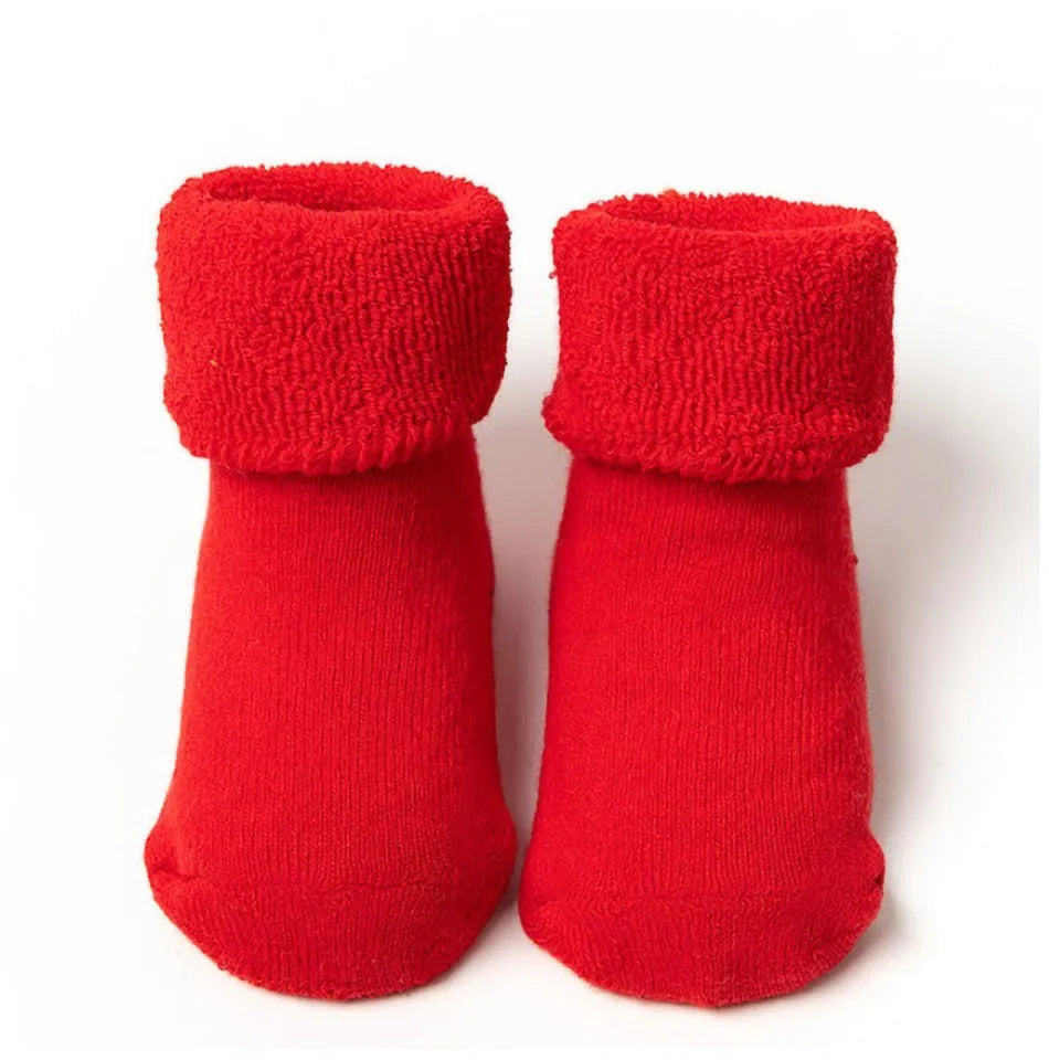 0-3 Years Children Stockings Baby Thickened Terry Xmas Warm Stuff Boy Girl Christmas Winter Clothing Accessories Toddler Socks