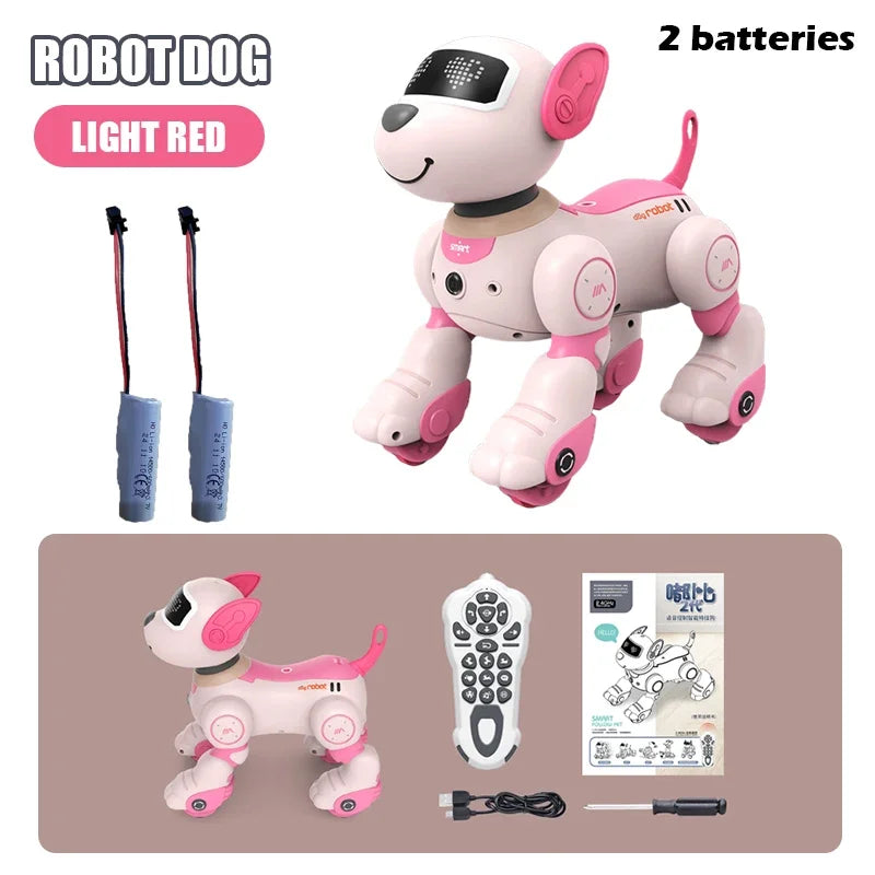 Rc Puppy Intelligent Robot Dog Toy Stunt Remote Control Diy Programming Voice Interactive Children's Electronic Pet Dog Gifts