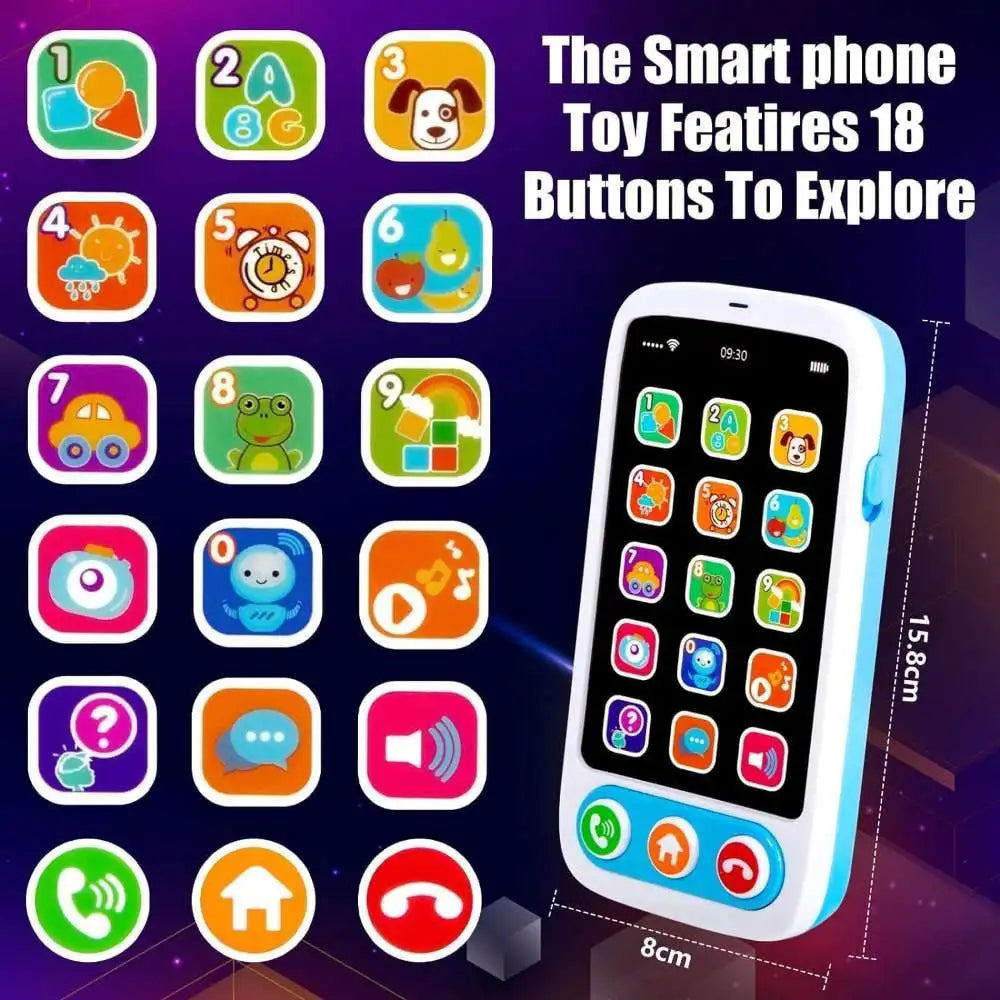 Montessori Baby Toysfor 6-36 Months - Pull String Teether, Analog Cell Phone, Sensory Shapes Simulation Remote Control