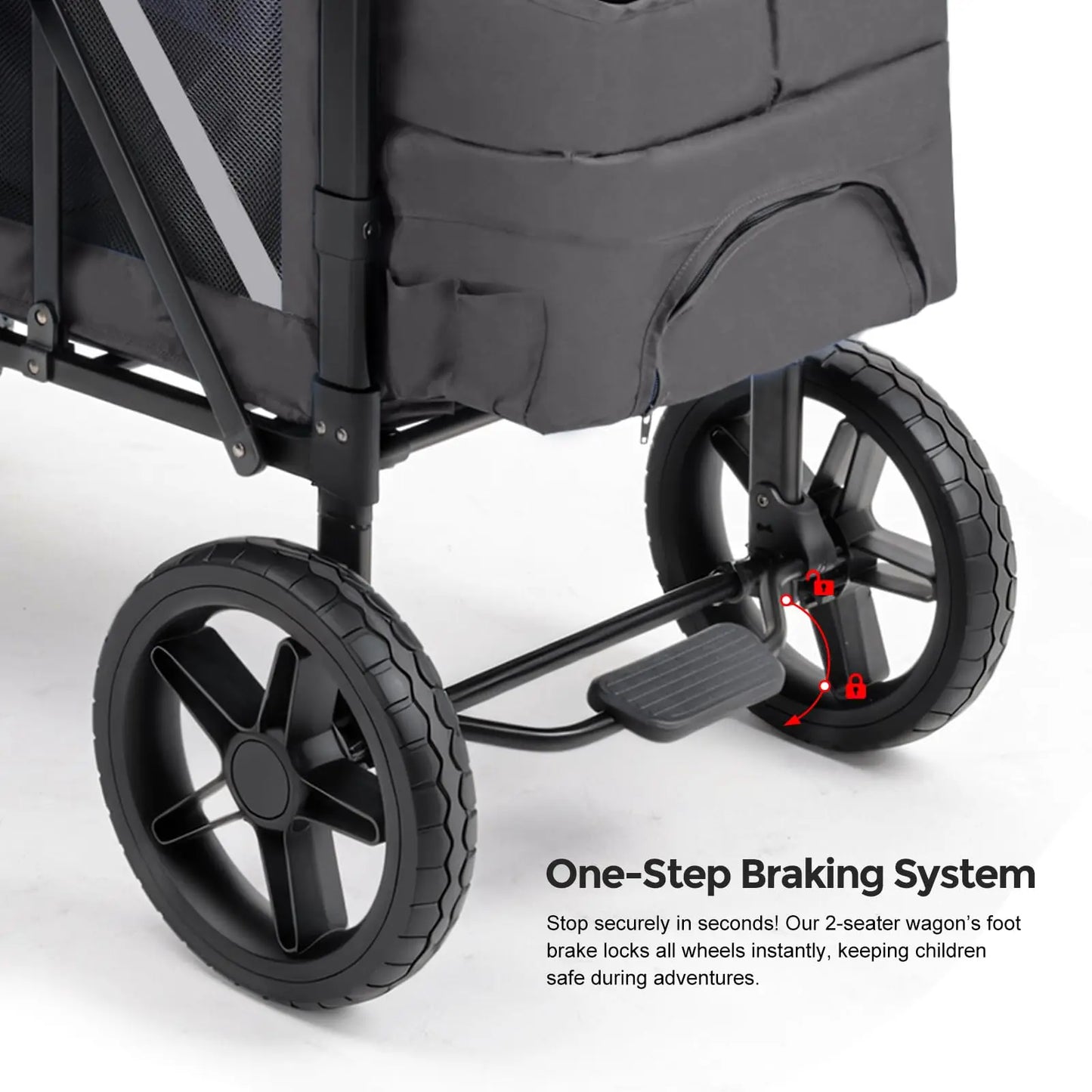 Double seat baby stroller, foldable baby stroller, outdoor camping vehicle, outdoor product storage vehicle