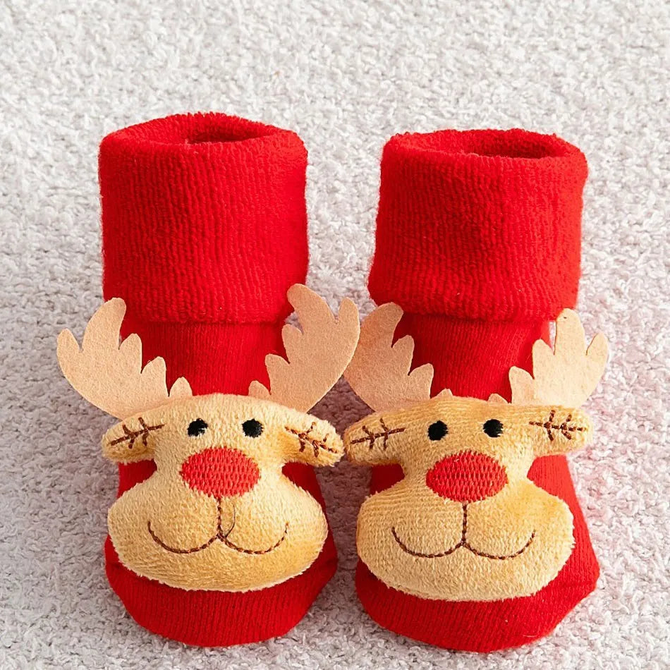 0-3 Years Children Stockings Baby Thickened Terry Xmas Warm Stuff Boy Girl Christmas Winter Clothing Accessories Toddler Socks