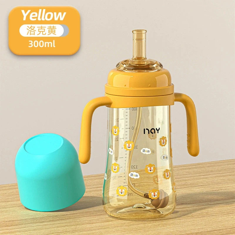 PPSU baby bottle, baby straw, detached milk bottle, anti drop and anti bloating suction nozzle, straw ball, water cup