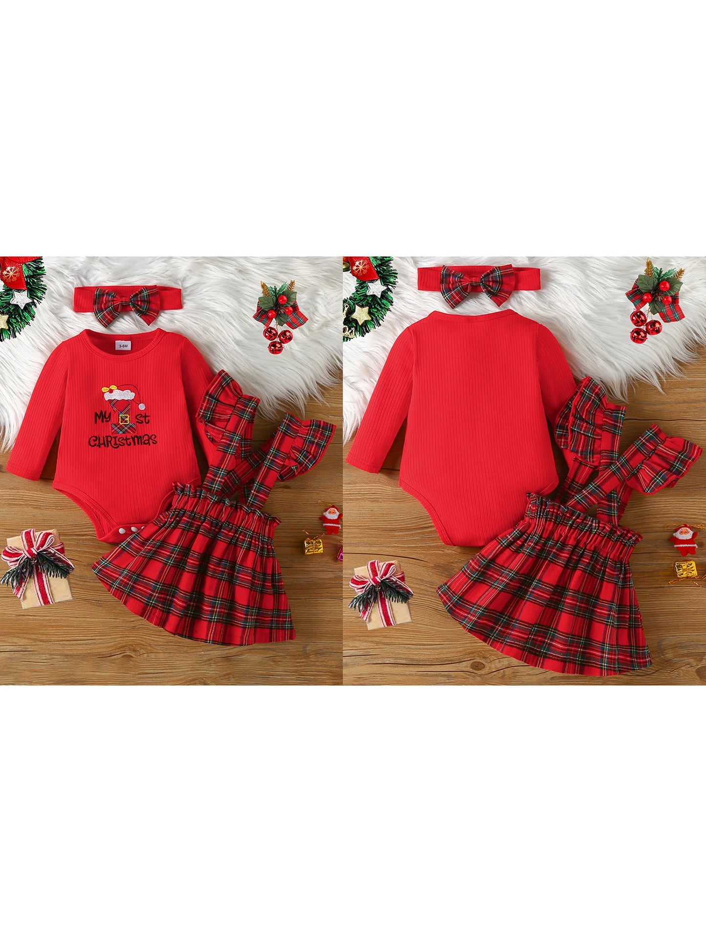 Toddler Boy Christmas Outfits Long Sleeve Shirt Plaid Pants Bowtie Set Kids Clothes Holiday Party Costume